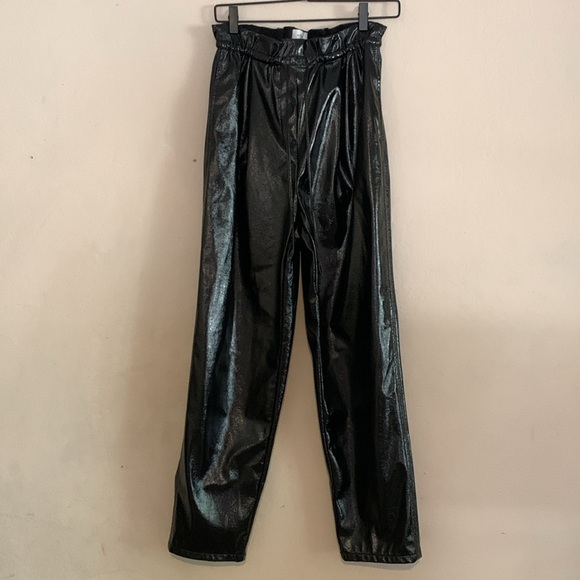Wilfred Womens Pant Black Jive Faux Leather Shiny Trouser Aritzia Club Sz Small - Picture 2 of 7